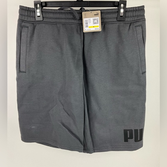 Puma Men's Gray Fleece Shorts NWT - Picture 1 of 4